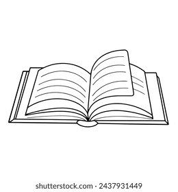 Sleek book outline icon in scalable vector format.