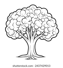 Sleek broccoli outline icon in scalable vector format for easy use.