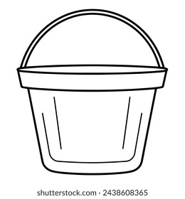 Sleek bucket outline icon in scalable vector format.