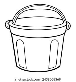Sleek bucket outline icon in scalable vector format.