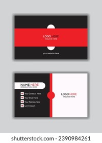 Sleek Business card design Vector design formal modern business card.