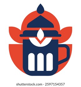 A sleek cafe symbol vector design featuring a coffee shop icon and beverage logo, perfect for branding, menus, and promotional materials. A modern and stylish design for coffee lovers.