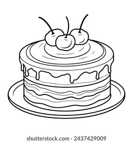 Sleek cake outline icon in scalable vector format for easy use.