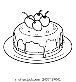 Sleek cake outline icon in scalable vector format for easy use.