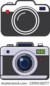 Sleek camera icon vector art, blending simplicity and detail for versatile usage in photography-related designs and creative projects.