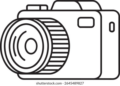 Sleek Camera Illustration Capturing Memories A Simple Black and White Design with a Modern Aesthetic Perfect for Photography Enthusiasts