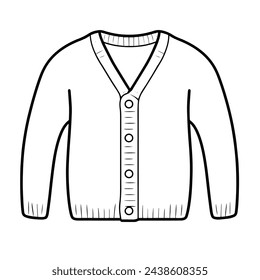 Sleek cardigan outline icon in scalable vector format.
