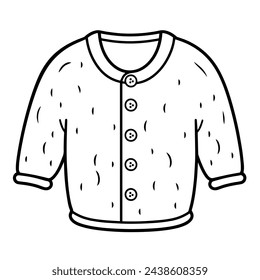 Sleek cardigan outline icon in scalable vector format.