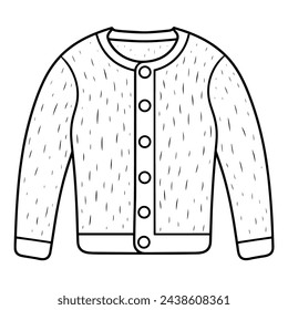 Sleek cardigan outline icon in scalable vector format.