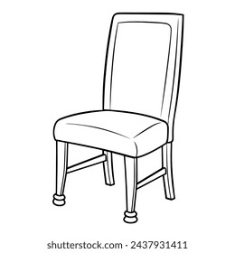 Sleek chair outline icon in scalable vector format for easy use.