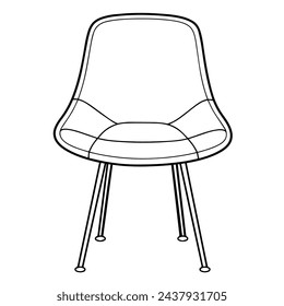 Sleek chair outline icon in scalable vector format for easy use.