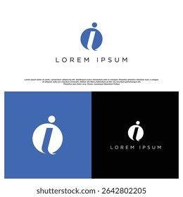 Sleek and clean I logo design with strong geometric form, ideal for tech, startup, or personal branding.