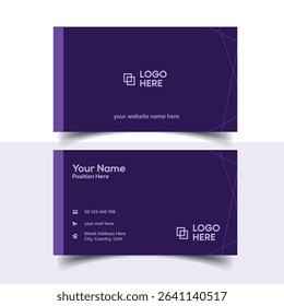 Sleek and Clean Visiting Card Design. Creative Double-sided Business Card Template.