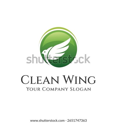 Sleek and clean wing logo representing purity, care, and movement. Ideal for hygiene brands, airlines, cleaning services, or wellness and health-related businesses.