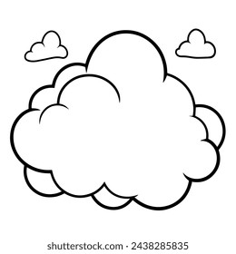 Elegante icono de contorno de nube en formato vectorial escalable para un uso fácil.
