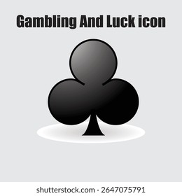 Sleek clubs suit symbol conveys gaming, fortune, and casinos against a clean, minimalist backdrop.	
