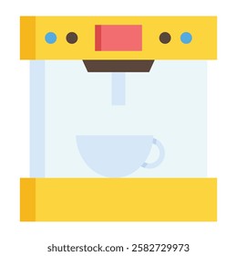 Sleek coffee maker icon representing home and office coffee brewing appliances for espresso, cappuccino, and daily caffeine needs.