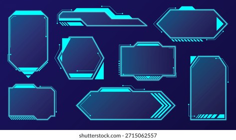 Una elegante colección de componentes UI brilla con luz azul, combinando precisión tecnológica y estilo moderno.