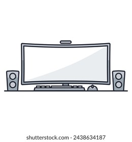 Sleek computer design with metallic accents and futuristic aesthetics. Perfect for showcasing cutting-edge technology or software solutions