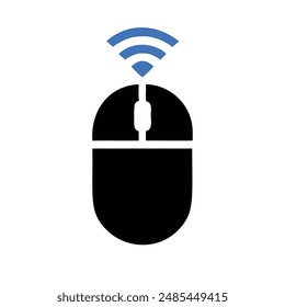 Sleek Computer Wireless Mouse Icon Vector and Illustration for Modern Computing