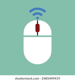 Sleek Computer Wireless Mouse Icon Vector and Illustration for Modern Computing
