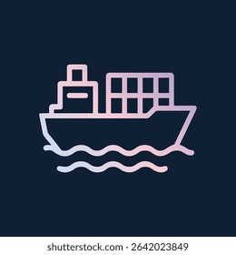 Sleek container ship icon sailing. Icon symbol illustration