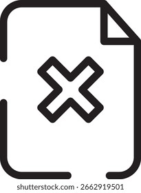 Sleek and contemporary document icon with smooth lines and a folded corner design. Perfect for modern apps, dashboards, cloud storage platforms, and productivity tools.