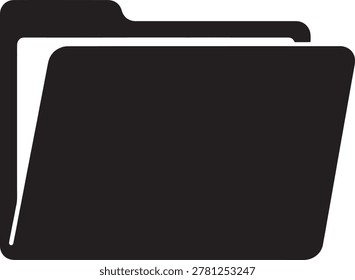 A sleek and contemporary folder icon featuring a minimalist black and white design. Perfect for use in user interfaces, presentations, or any digital project requiring a clean and professional look. This versatile icon is ideal for developers, designers, and businesses aiming for a modern aesthetic. Available in high-resolution for crisp and clear visuals, this icon can be easily integrated into various design systems and branding materials.