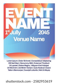 Sleek and Contemporary Gradient Background Template. abstract gradient background event poster template vector illustration.