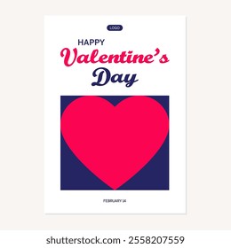 A sleek and contemporary "Valentine's Day" modern poster design that combines minimalism with romance.