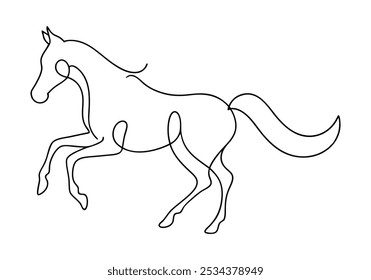 Sleek Continuous Line Art of a Majestic Horse