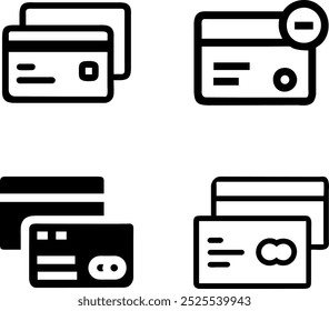 Sleek Credit Card Icon Vector Design for Finance and Transactions