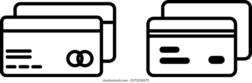 Sleek Credit Card Vector Icon Set