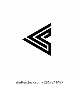 Sleek CS or SC monogram logo with dynamic parallel chevron geometry forming C and S. Unique, elegant mark perfect for data networks, robotics, venture capital, and modern tech firms.