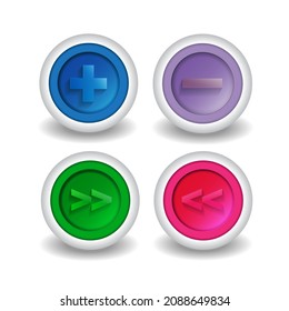 sleek and cute colorful web button set