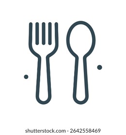 Sleek cutlery duo fork and spoon. Icon symbol illustration