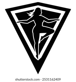 Un elegante logotipo de la escuela de baile con una piedra preciosa esmeralda y un dinámico bailarín de hip-hop en movimiento, que simboliza la energía, la creatividad y la elegancia, perfecto para una academia de baile moderna y vibrante.