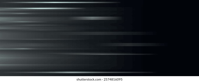A sleek, dark background with black and gray tones. The background features horizontal streaks, creating a modern, dynamic texture. Gradient background vector. Black background.