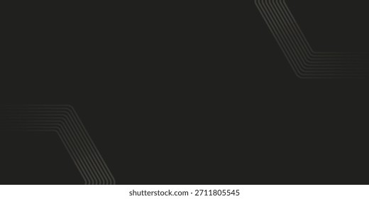 Eleganter dunkler Hintergrund mit schwachen, konvergierenden parallelen Linien, die ein dynamisches, abstraktes Design in den Ecken schaffen und auf Technologie oder Bewegung hindeuten.