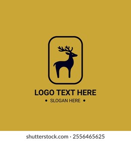 Sleek deer silhouette for logo vector template