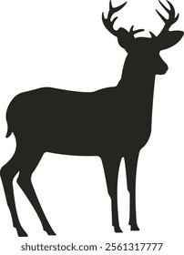 A sleek deer vector design featuring elegant antlers, smooth curves, and minimalist lines, perfect for logos, nature themes, and wildlife-inspired graphics.