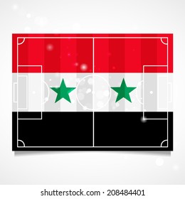 Sleek design of a football field.  National Day. Vector.  Flag of Syria