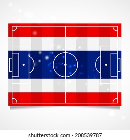 Sleek design of a football field.  National Day. Vector.   Flag of Thailand