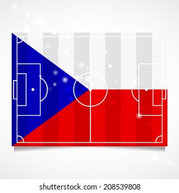 Sleek design of a football field.  National Day. Vector.   Flag of the Czech Republic