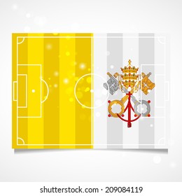 Sleek design of a football field.  National Day. Vector.   Vatican flag