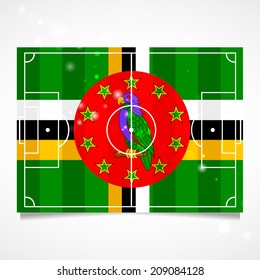 Sleek design of a football field.  National Day. Vector.  Flag of Dominica