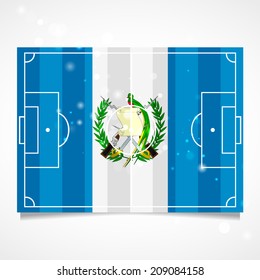 Sleek design of a football field.  National Day. Vector.  Flag of Guatemala