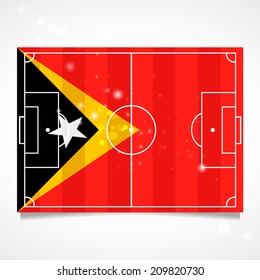 Sleek design of a football field.  National Day. Vector.   Flag of East Timor