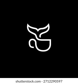 Elegante diseño que combina café y Elementos del océano en un ícono armonioso.