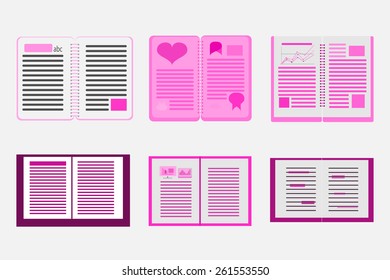 Sleek design a set of books. Modern style icons infographic. Vector illustration.